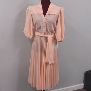 Pink Art Deco Dress 1970s ifi